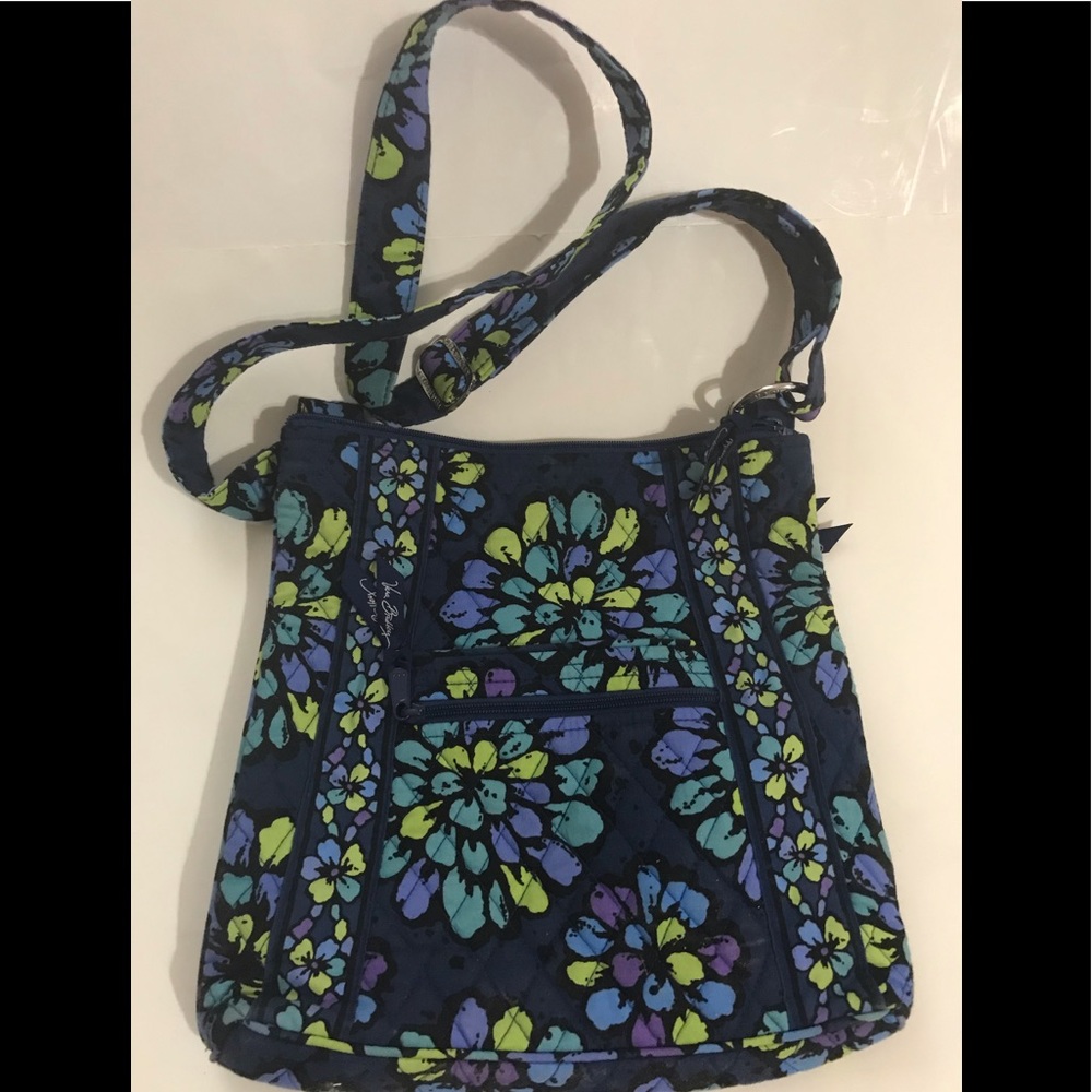 VERA BRADLEY BLUE PURPLE GREEN CROSSBODY BAG PURSE